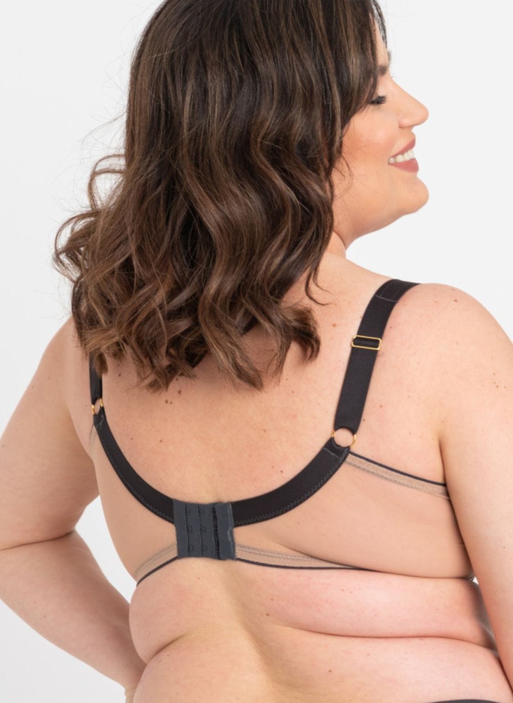 Samanta Lingerie - Non-Moulded Samanta Eteri Soft Full Cup Side Support Bra Anthracite