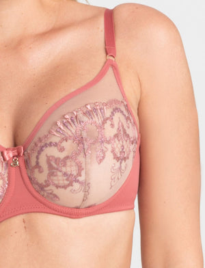 Samanta Lingerie - Non-Moulded Samanta Perla Soft High Apex Bra Rosy