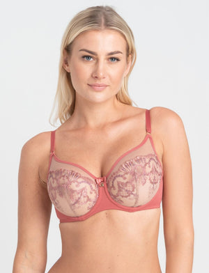 Samanta Lingerie - Non-Moulded Samanta Perla Soft High Apex Bra Rosy