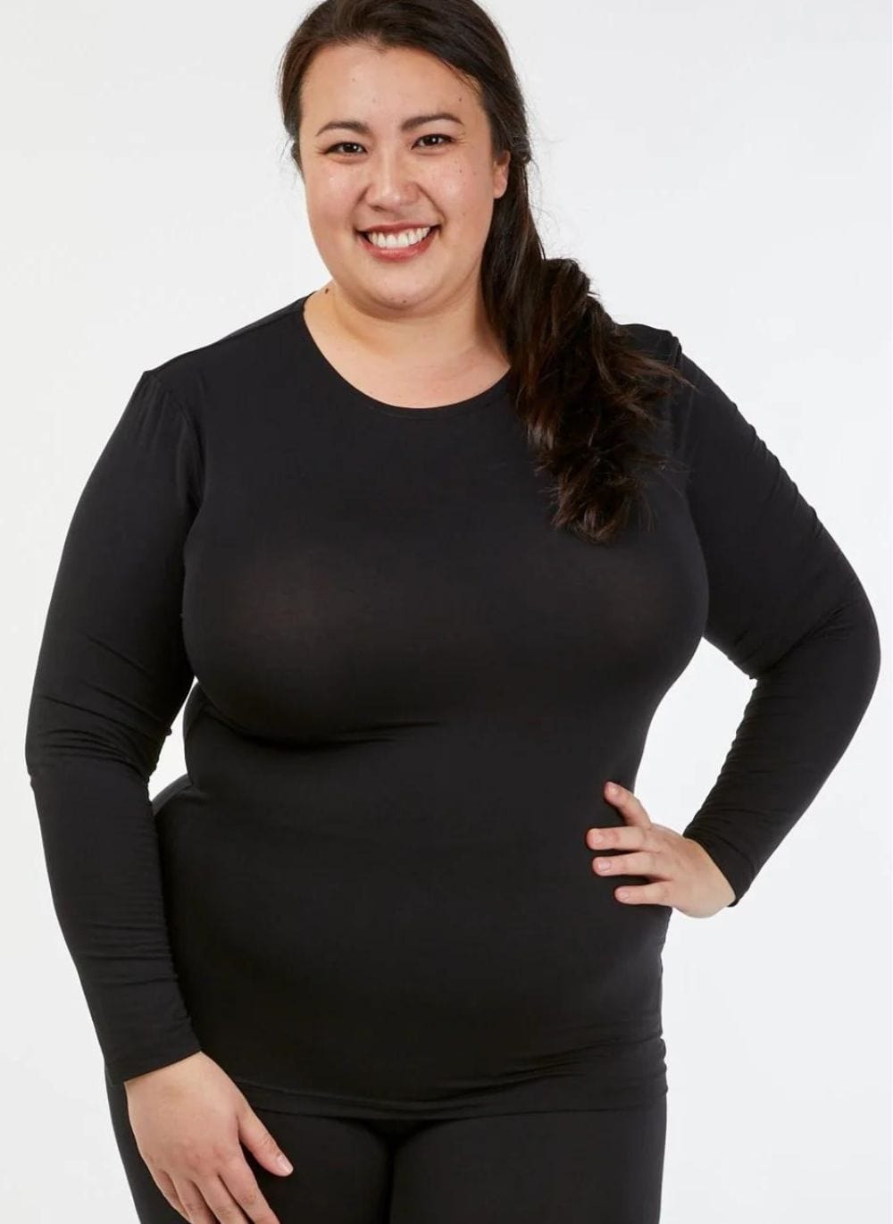 Tani Clothing - Basics - Top Tani High Neck Long Sleeve Top Black