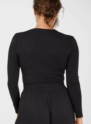 Tani Clothing - Basics - Top Tani Long Sleeve Scoop Neck Top Black