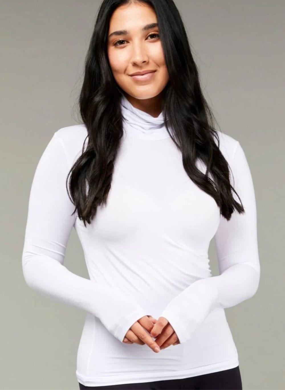 Tani Turtle Neck Long Sleeve Top White Brava Lingerie