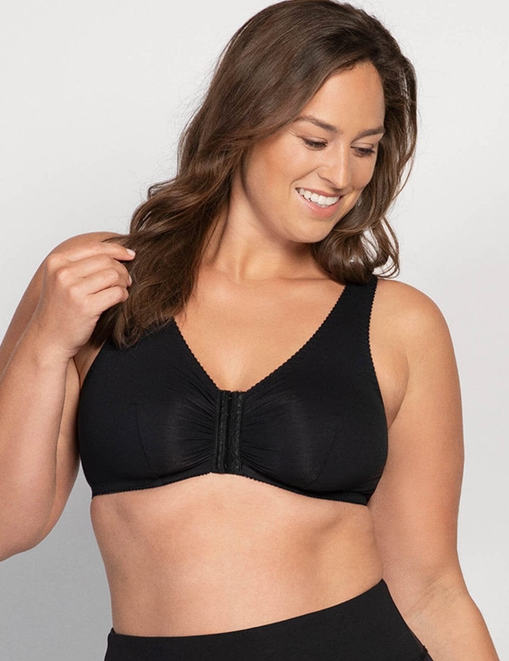 Ulla Front Clasp Wirefree Bra Black